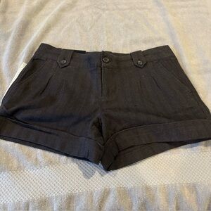 Banana Republic Martin Fit Shorts, Petite, Size 10P Dark Brown Herringbone